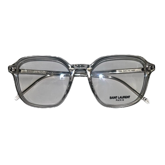NEW Saint Laurent 53mm Transparent Round Optical Eyeglasses Beige - Picture 3 of 12